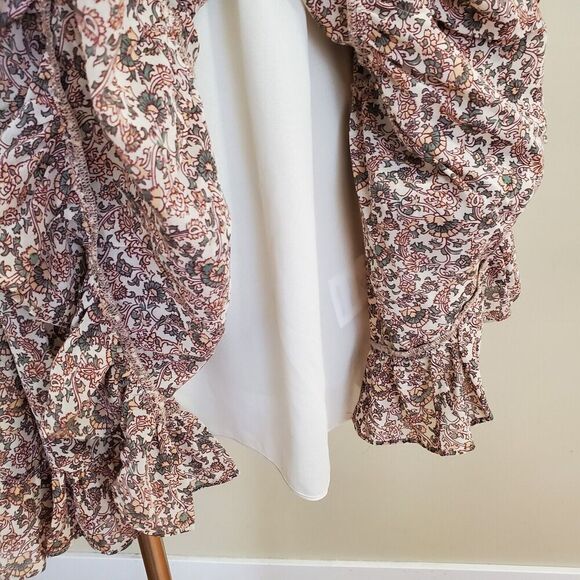 OPT Leah Evereve Dress Size Small Floral Sheer skater fit flare Short Cottage - Picture 13 of 16